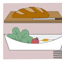 朝食のイラスト