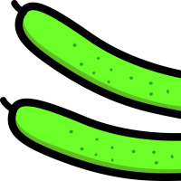 きゅうりが2本並んでいるイラスト