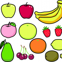 フルーツがいっぱいのイラスト