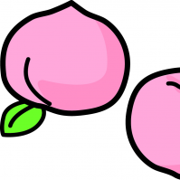 甘くてやわらかい桃のイラスト