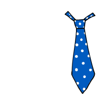 青いネクタイのイラスト