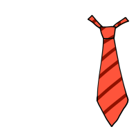 赤いストライプのネクタイのイラスト