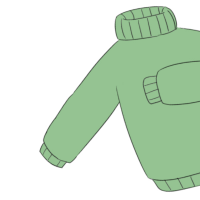 ニットのタートルネックのイラスト