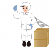 工場の製造ライン作業員のイラスト