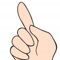 人差し指を立てた手のイラスト